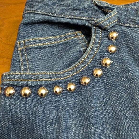 Dolce & Gabbana Womens Studded Crop Blue Jeans Vintage Size Italy 40 (28 x 20) - Picture 6 of 14